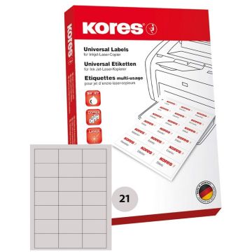 Étiquettes adhésives universelles - 70 x 36 mm - Blanc : KORES Lot de 600