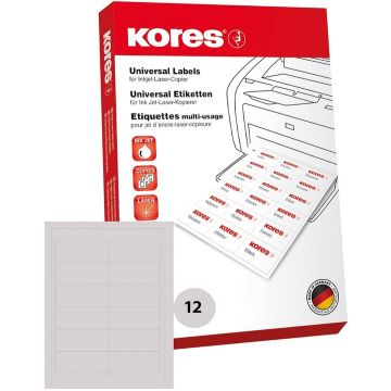 Étiquettes adhésives universelles - 97 x 42,3 mm - Blanc : KORES Lot de 1200