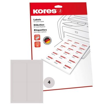 Étiquettes adhésives blanches 38 x 21,2 mm : KORES L3821 Lot de 6500