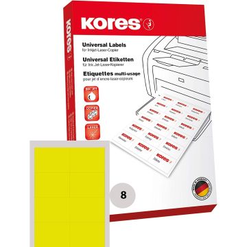 Lot de 800 étiquettes adhésives - Jaune - 105 x 74 mm : KORES Visuel