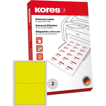 Lot de 200 étiquettes adhésives - Jaune - 210 x 148 mm : KORES