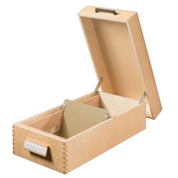 Photo Boite pour fiches en bois - Format A6 - 1500 fiches : HAN 1006