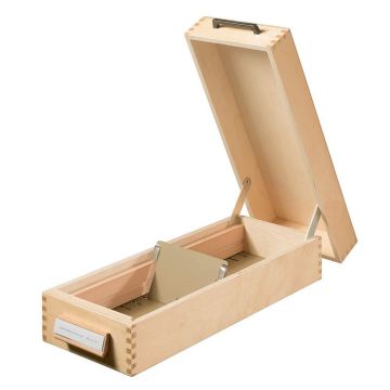 Photo Boite pour fiches en bois ouverte - Format A7 - 1500 fiches : HAN 1007
