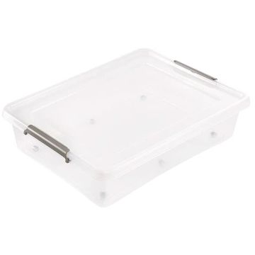 Photo Boite de rangement à roulettes - 61 L - Transparent KEEEPER Lars