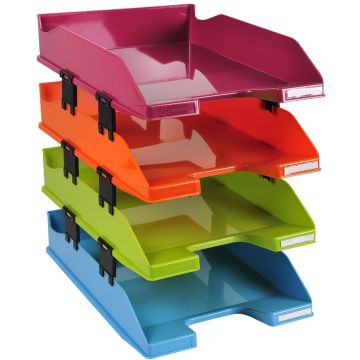 Photo Set de 4 corbeilles à courrier Combo Midi - Couleurs assorties EXACOMPTA Image