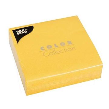 Photo Lot de 50 serviettes de table unies - Jaune PAP STAR Restaurant 14229