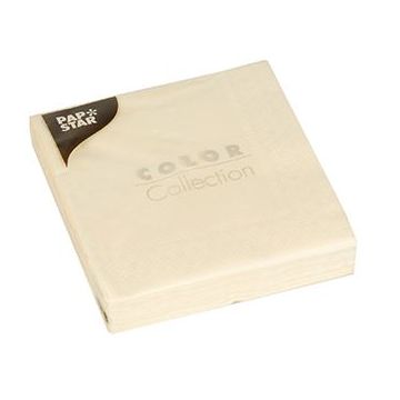 Photo Serviettes en papier Cocktail Crème  - 250 x 250 mm PAP Star 14276