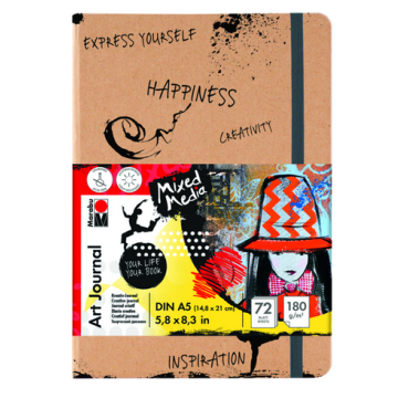 Photo MARABU : Carnet à croquis Art Journal - A5 Blanc 1612000000100