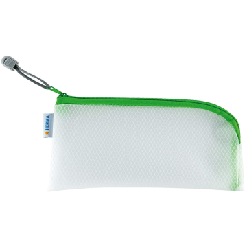 Photo Pochette universelle à zip - 230 x 110 mm - Transparent / Vert HERMA Mesh Bags