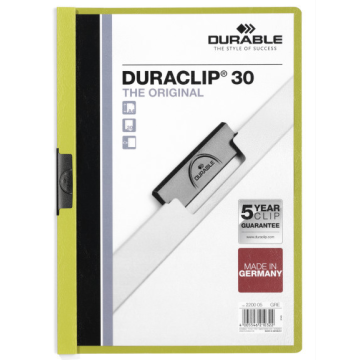 Photo Chemise de présentation A4 à clip - Vert (DURABLE 2200-05)