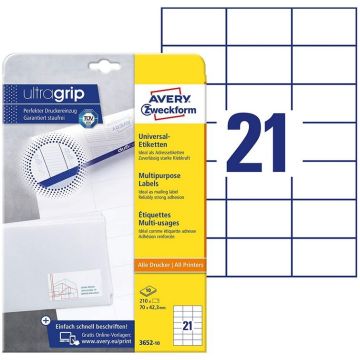 Photo Étiquettes adhésives - 70 x 42,3 mm - Blanc AVERY Office and Home