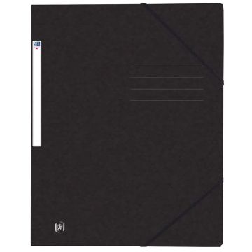 Photo Chemise à élastiques A4 - 3 rabats - Noir OXFORD Top File+