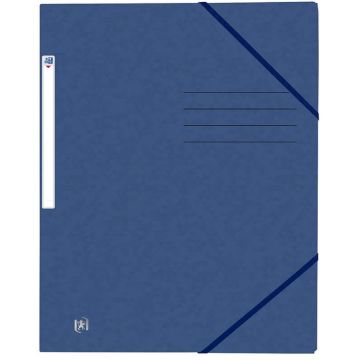 Photo Chemise à élastiques A4 - 3 rabats - Bleu Foncé OXFORD Top File+