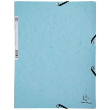 Photo Chemise à élastiques 3 rabats Carte lustrée 400g - Bleu Pastel EXACOMPTA Image