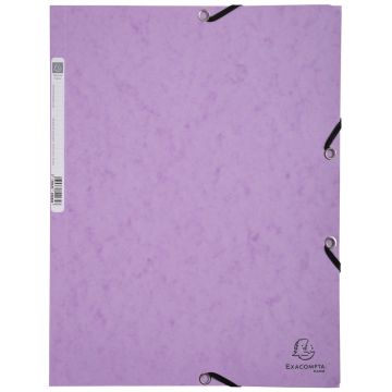 Photo Chemise à élastiques 3 rabats Carte lustrée 400g - Mauve EXACOMPTA Image