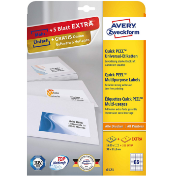 Photo Étiquettes adhésives - 38 x 21,2 mm - Blanc AVERY Lot de 1950