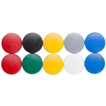 Photo Lot de 10 Aimants ronds - 15 mm - Assortiment MAUL 