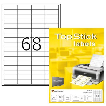 Photo Étiquettes adhésives blanches - 48,5 x 16,9 mm TOP STICK Image