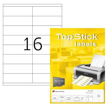 Photo couverture Étiquettes adhésives blanches - 105 x 35 mm : TOP STICK Lot de 1600