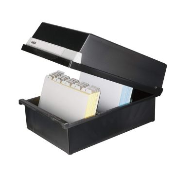 Photo Boite à couvercle ouverte pour 1300 cartes - A5 paysage - Noir : HAN 955-13 