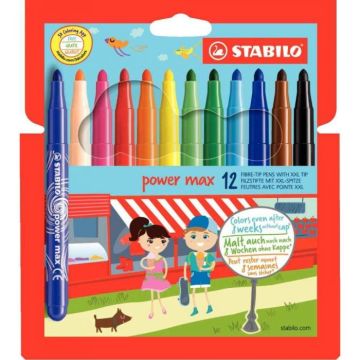 Photo Etui de 12 Feutres Power Max - Assortiment STABILO 