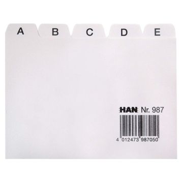 Photo Jeu de 25 Intercalaires alphabétiques en plastique - 105 x 85 mm - A7 : HAN 987
