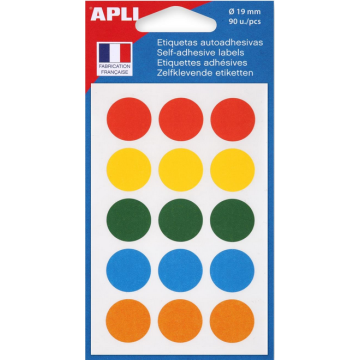 Photo Pastilles adhésives 19 mm - Assortiment (AGIPA 100088 Etiquettes)
