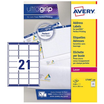 Photo Étiquettes adresses - 63,5 x 38,1 mm Lot de 2100 AVERY
