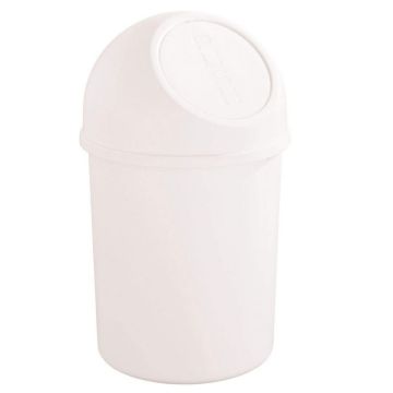 Photo Corbeille à papier avec couvercle 6 litres - Blanc : HELIT H2401005