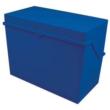 Photo Boîte en plastique pour fiches A6 - 400 fiches - Bleu : HELIT H6214634