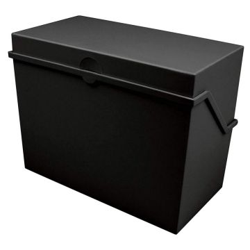 Photo Boîte en plastique pour fiches A6 - 400 fiches - Noir : HELIT H6214695