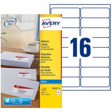 Photo Étiquettes - 99,1 x 33,9 mm - Jet d'encre - Blanc AVERY