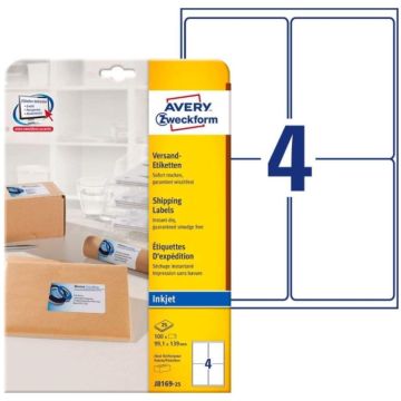 Photo Étiquettes d'expédition - 99,1 x 139 mm - Jet d'encre - Blanc AVERY