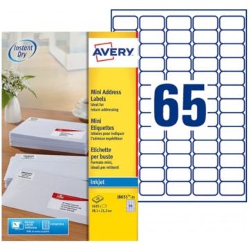 Photo Petites étiquettes - 38,1 x 21,2 mm - Jet d'encre - Blanc AVERY