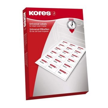 Photo Étiquettes adhésives blanches - 105 x 37 mm : KORES L10537