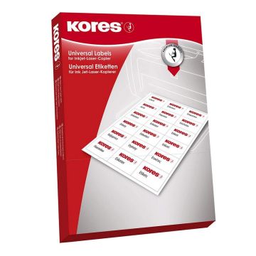 Photo Étiquettes adhésives blanches - 70 x 36 mm : KORES