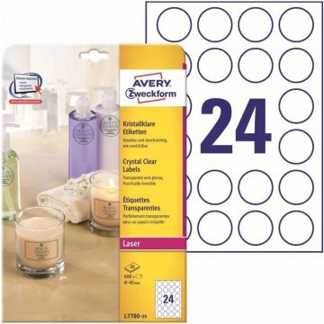 Photo Étiquettes adhésives résistantes - Diamètre de 30 mm - Transparent AVERY