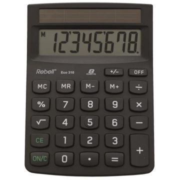 Photo Calculatrice de bureau écologique - 8 chiffres REBELL ECO 310