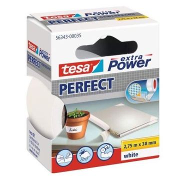 Photo TESA : Ruban adhésif en toile extra Power - fixation blanc 56343