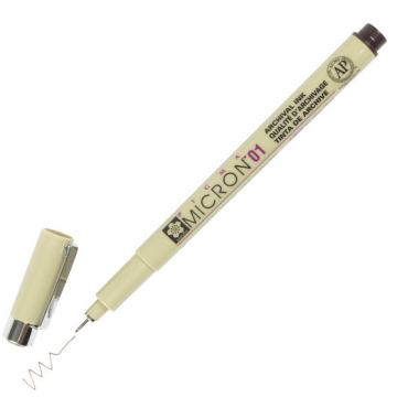 Photo Stylo feutre à pointe fine - 0,25 mm - Sépia : SAKURA Pigma Micron 01