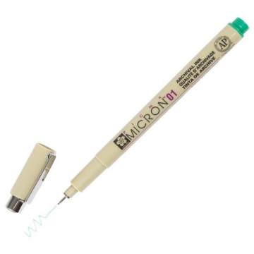 Photo Stylo feutre à pointe fine - 0,25 mm - Vert : SAKURA Pigma Micron 01