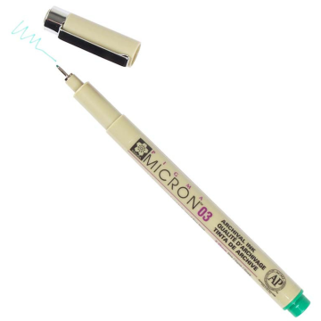 Photo Stylo feutre à pointe fine - 0,35 mm - Vert : SAKURA Pigma Micron 03 (XSDK0329)