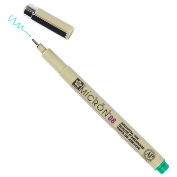 Photo Stylo feutre à pointe fine - 0,5 mm - Vert : SAKURA Pigma Micron 08