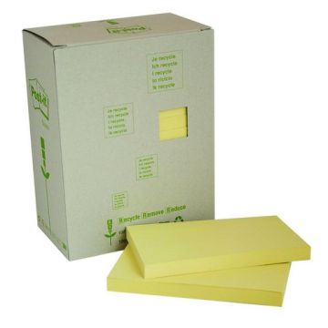 POST-IT : Notes adhésives recyclables Jaune - 127 x 76 mm