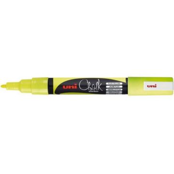 Marqueur à craie Jaune fluo - Pointe 0,9-1,3 mm Uni-Ball Chalk PWE3MS J FLUO