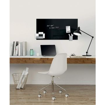 SIGEL GL120 : Tableau magnétique en verre - 600 x 400 mm - Noir Mural