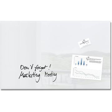 Tableau magnétique en verre - 780 x 480 mm - Blanc : SIGEL GL131 Modèle