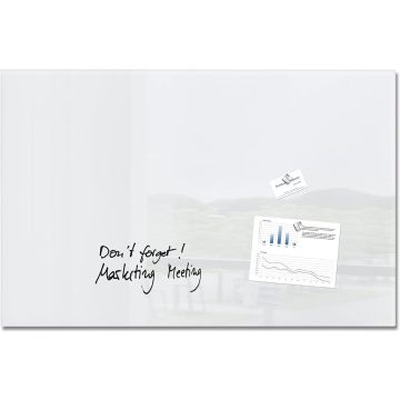 SIGEL : Tableau magnétique en verre - 1000 x 650 mm - Blanc GL141