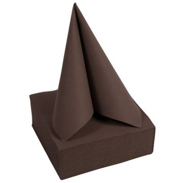 Serviettes de table Cocktail - 200 x 200 mm - Chocolat PRO NAPPE Lot de 50 image
