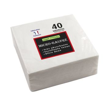 Serviettes de table Cocktail - 380 x 380 mm - Blanc PRO NAPPE Lot de 40 image